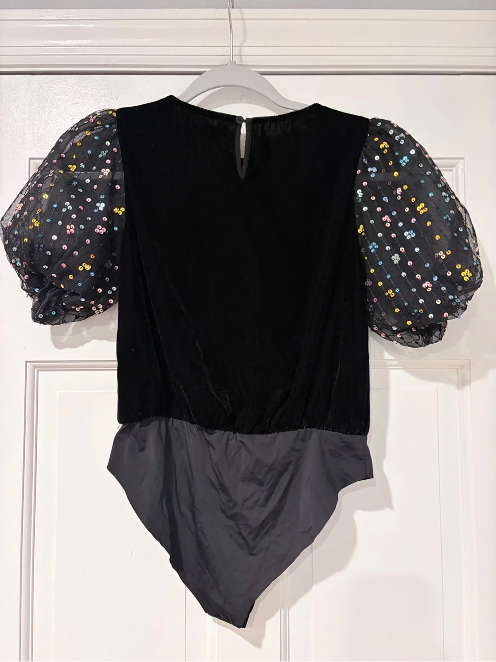 Zara Black Velvet Top with Keyhole Back